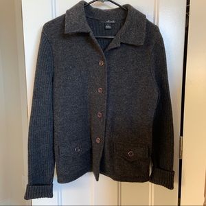 Vintage Grey Wool Sweater Cardigan
